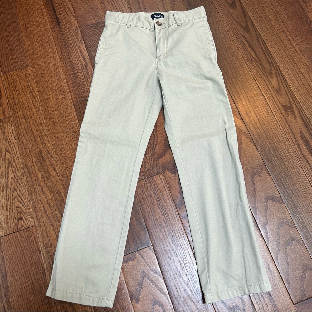 The Children's Place Light Tan Twill Khaki Chinos Pants 100% Cotton - size 8S